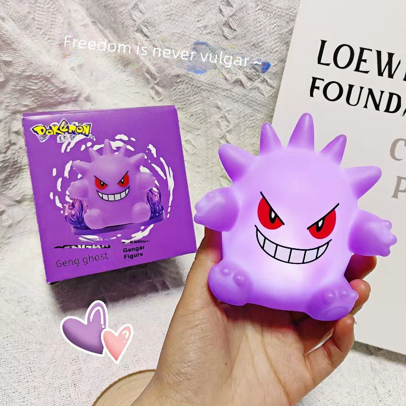 Cross-border Hot Geng Ghost Night Light Birthday Gift Bedside Decoration Bao Ke Meng Pikachu Luminous Geng Ghost Doll