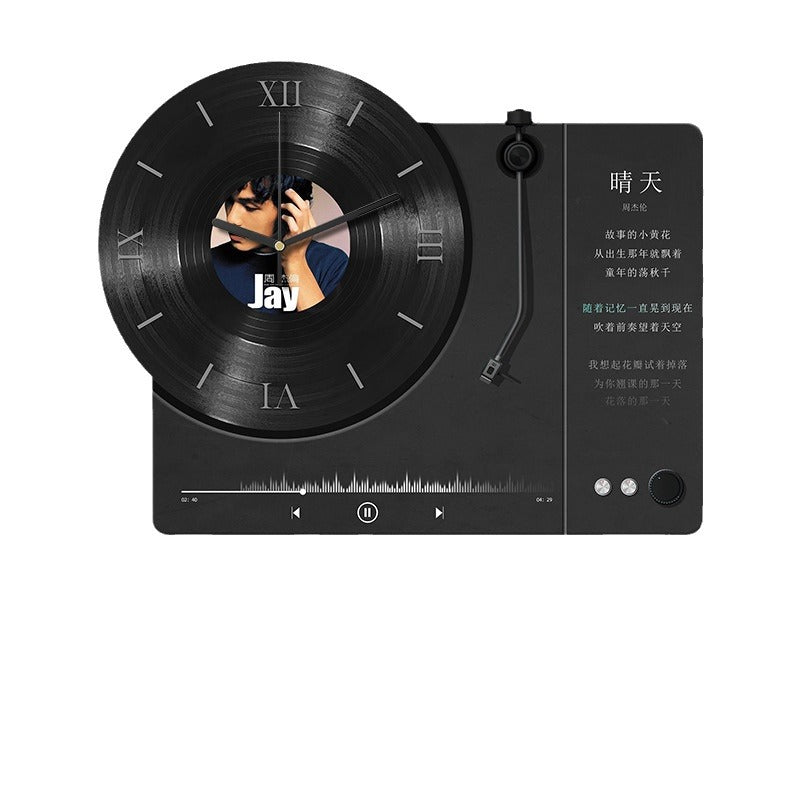 Vinyl Record Meter Box Decorative Painting Wall Clock High Sense Niche Art Distribution Box Painting Restaurant Creative Clock