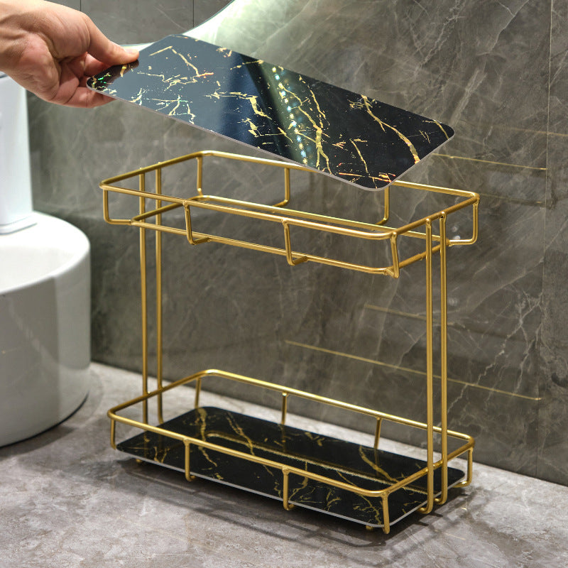 Toilet Bathroom Cosmetics Storage Rack Desktop Washing Table Skin Care Storage Rack Iron Rust-proof Toilet