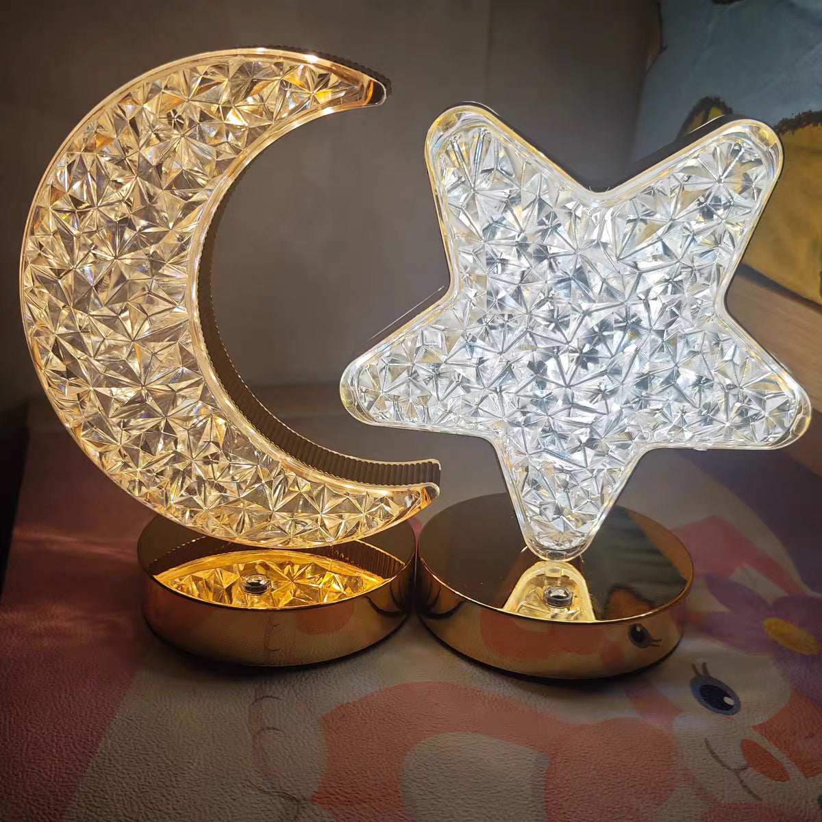 Star And Moon Table Lamp Cross-border Creative Romantic Bedroom Decoration Bedside Ornaments Bar Charging Atmosphere Night Light