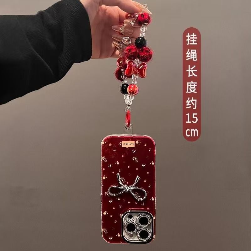 Cross-border Explosions For Apple 16promax Mobile Phone Case New Small Floral IPhone15 Three-dimensional Bow 14