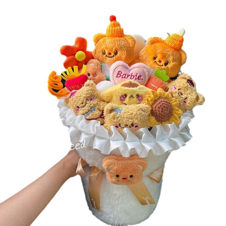 Spring Festival New Year Gift Internet Red Butter Bear Doll Doll Flower Bouquet Birthday Gift For Girls
