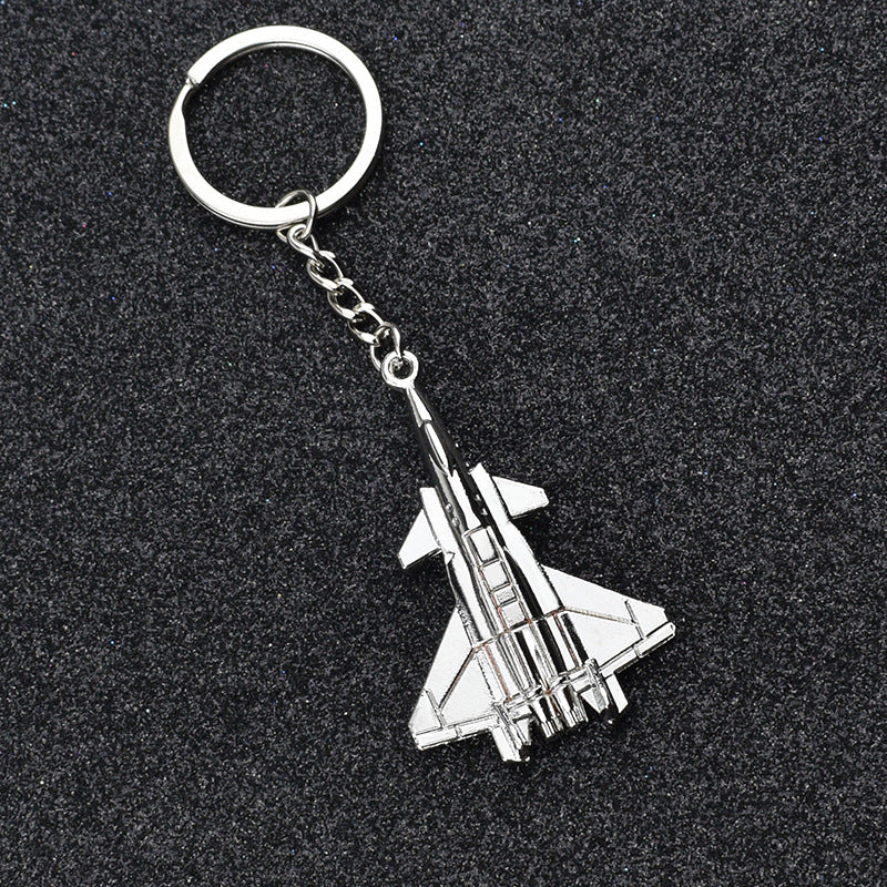 Creative Aircraft Model Key Chain Pendant Imitation J-20 Aircraft Model Key Chain Metal Aircraft Lettering Small Gift