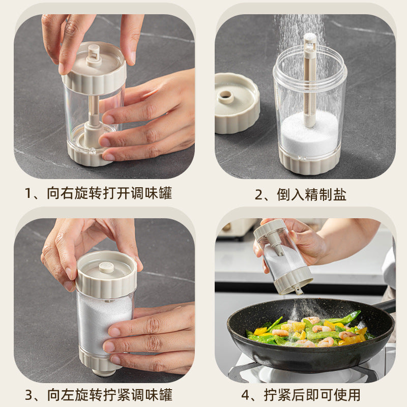 Quantitative Salt Jar Seasoning Jar Control Salt Bottle MSG Seasoning Box Household Kitchen Condiment Container Metering Salt Spreader