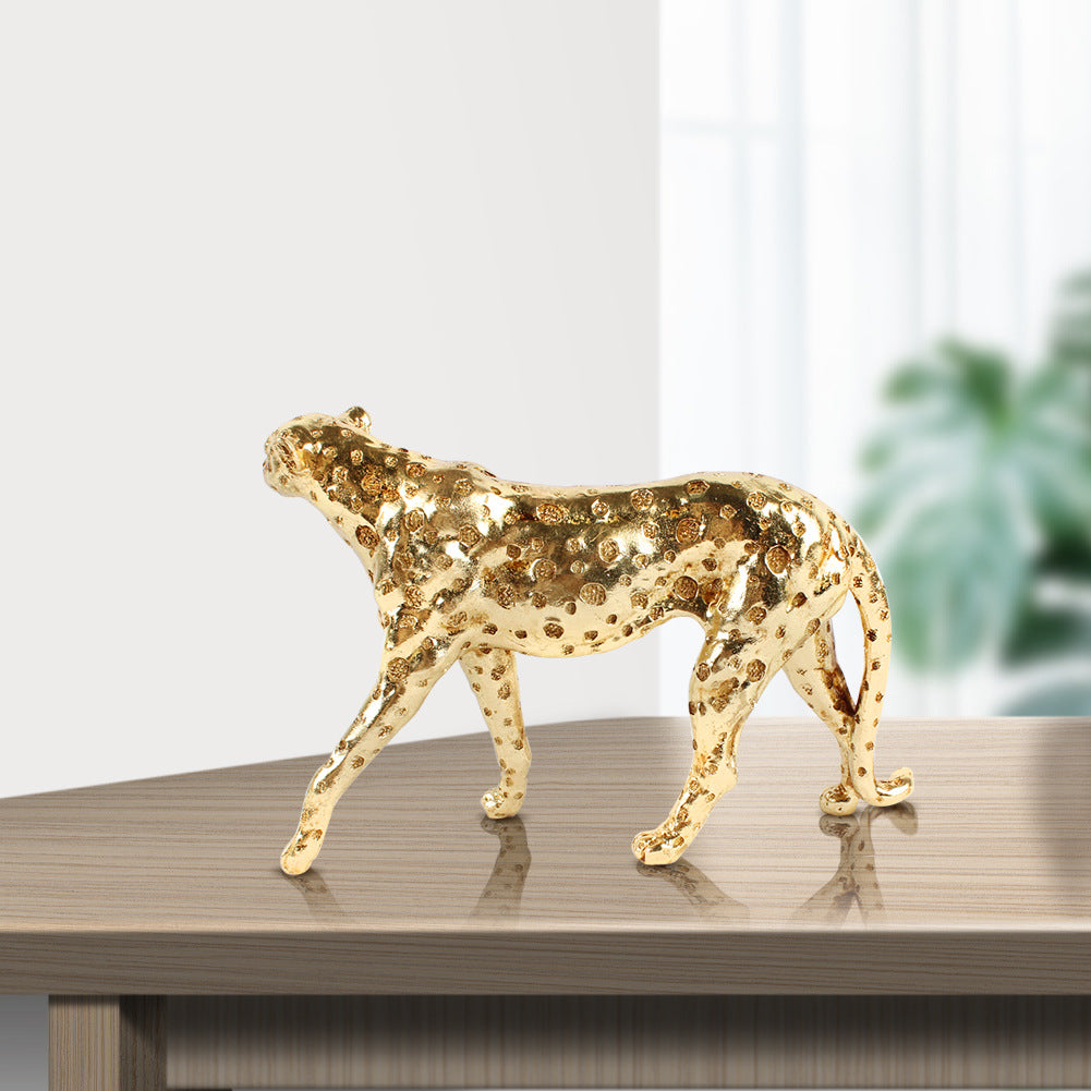 New Light Luxury Resin Leopard Animal Simulation Statue Resin Crafts Home Living Room Landscape TV Cabinet Decoration