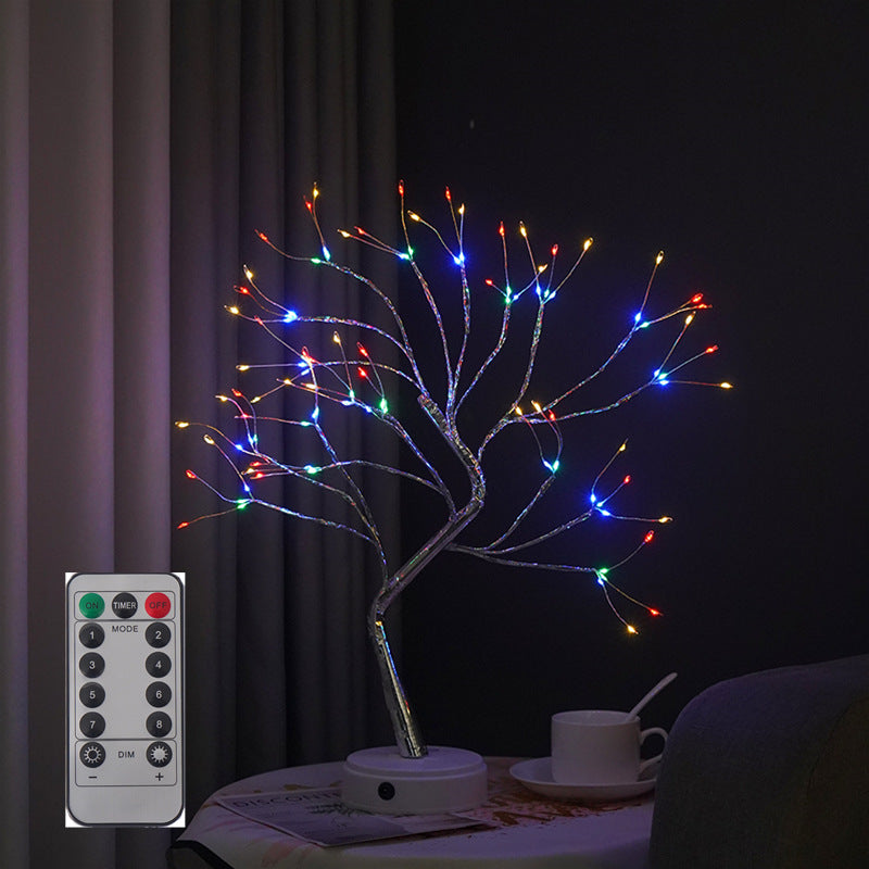 New Cross-border Explosions Led Remote Control 8 Function Copper Wire Lamp Pearl Tree Lamp Simulation Plum Blossom Christmas Light Night Light