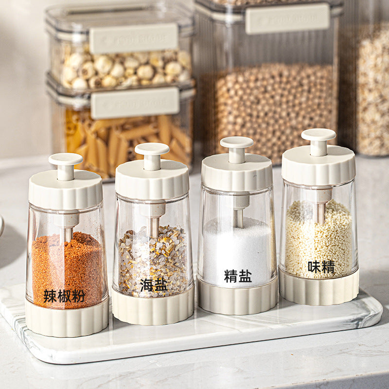 Quantitative Salt Jar Seasoning Jar Control Salt Bottle MSG Seasoning Box Household Kitchen Condiment Container Metering Salt Spreader