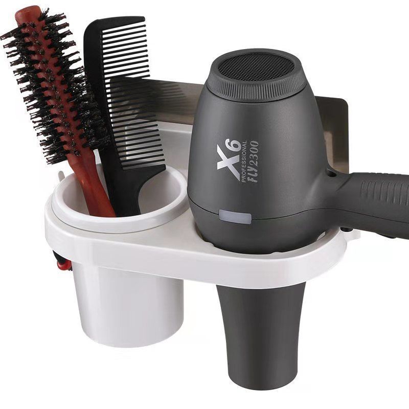 Multifunctional Hair Dryer Storage Rack Bathroom Toilet Storage Bracket Placing Rack Punch-Free Wall-Mounted Toilet Drill