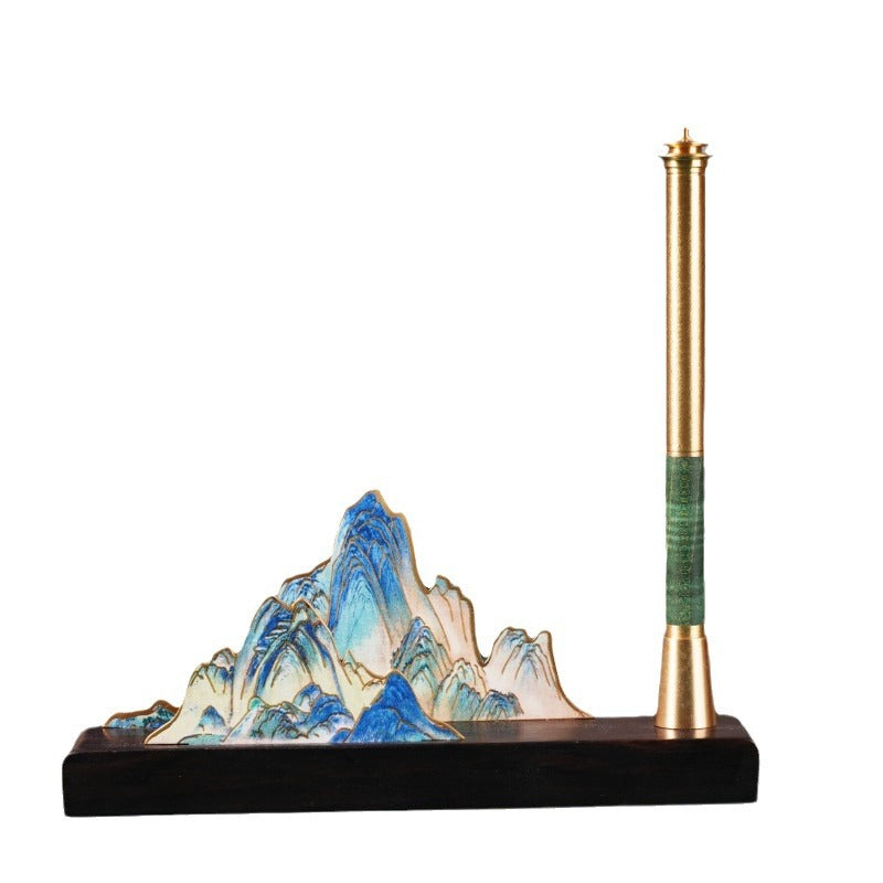 Qianli Jiangshan Sandalwood Pen Holder Sign Pen Office Business Gifts Suit Enterprises Accompanied By Gift Printing Logo To Customers