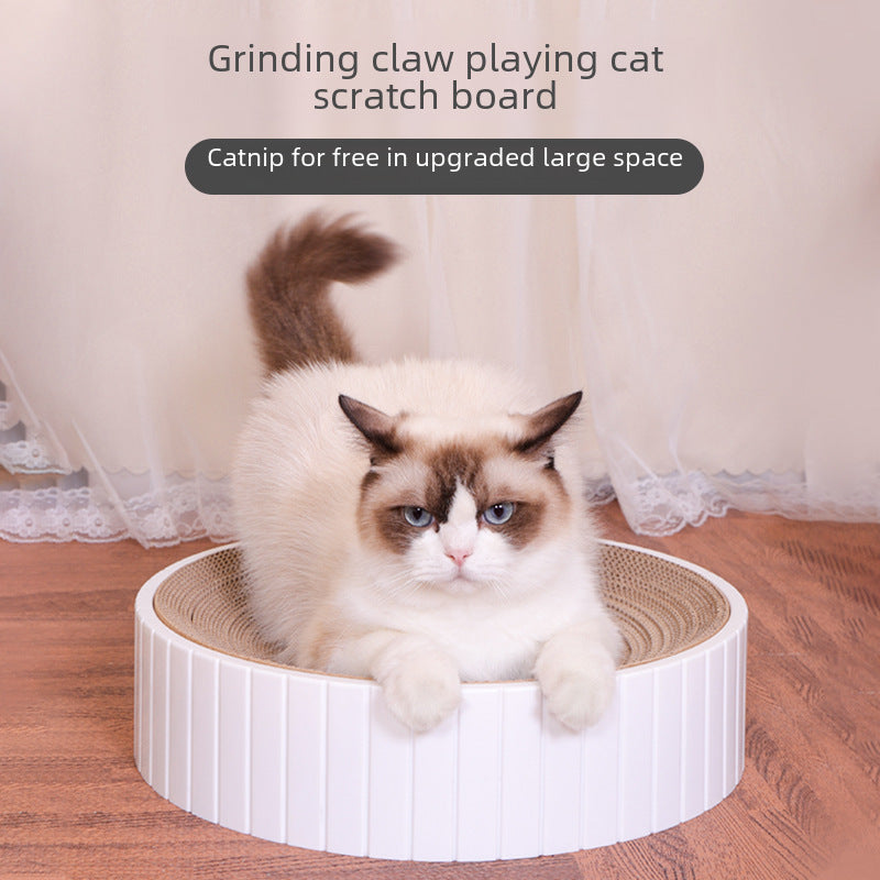 Cat Scratch Board Does Not Drop Crumbs Cat Nest Integrated Wear-resistant Round Cat Scratch Basin Corrugated Paper Replacement Core Large Wholesale Cat Scratch Pad