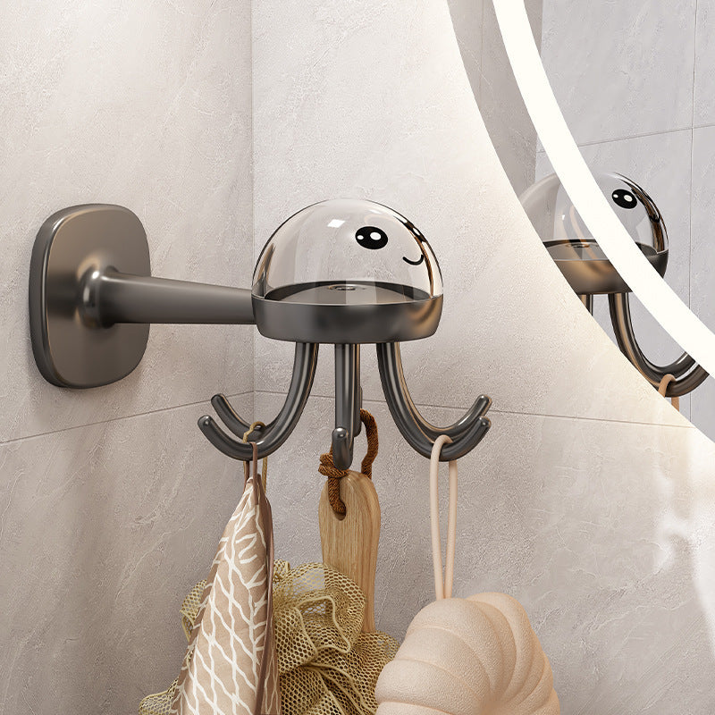Six-Claw Hook Kitchen Rotatable Wall-mounted Octopus Hook Household Storage Hook Bathroom Toilet Sticky Hook