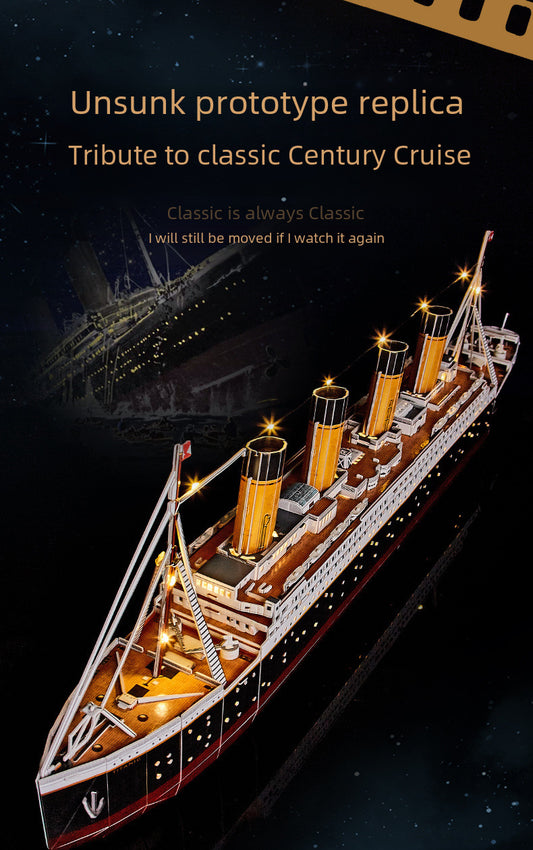 Le Cube Titanic 3D Stereo Puzzle Titanic Ship Cruise Model Ornaments Cross-border Cultural And Creative Play