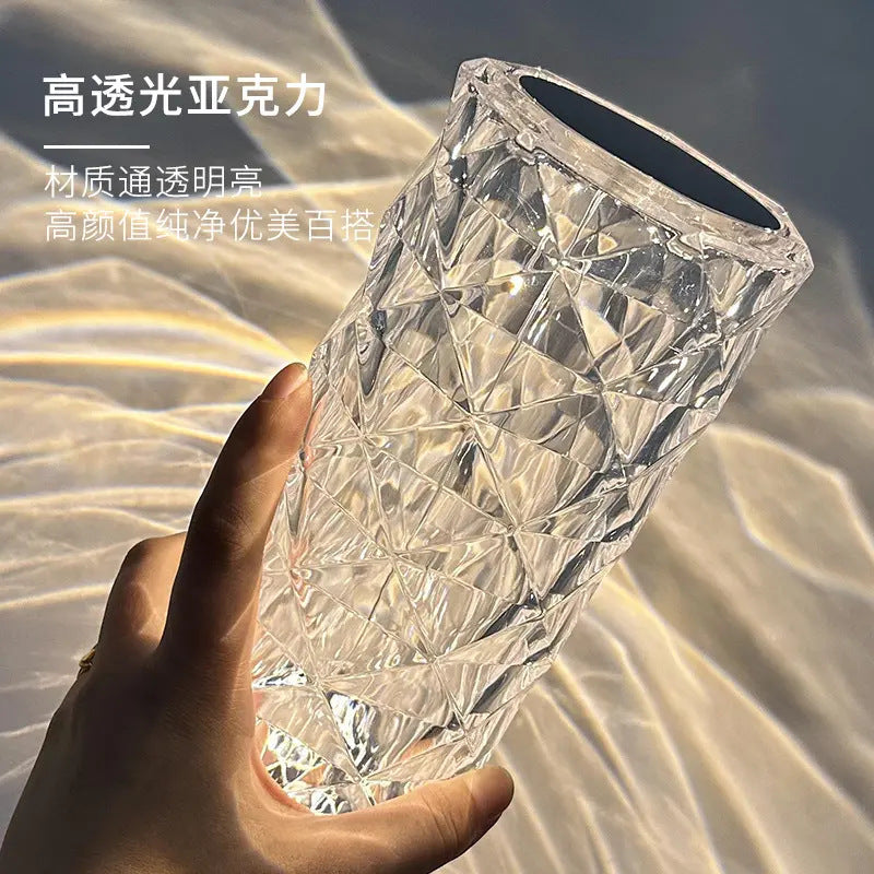 Nightlight Gift Female Ins Internet Celebrity Emotional Crystal Romantic Rose Light Atmosphere Light Charging Room Atmosphere Light
