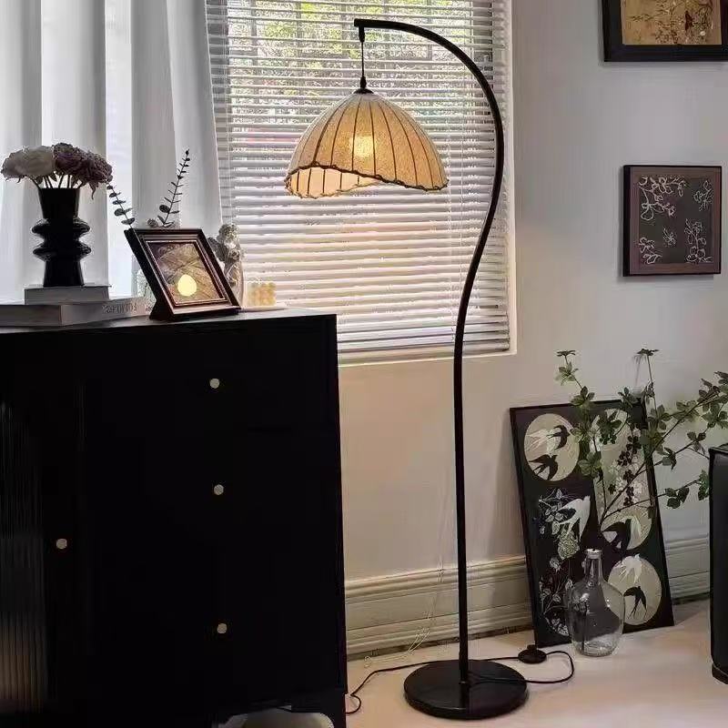 Middle Ancient Style Fishing Floor Lamp Living Room Sofa Bedroom Atmosphere Retro Study Corner Vertical Table Lamp
