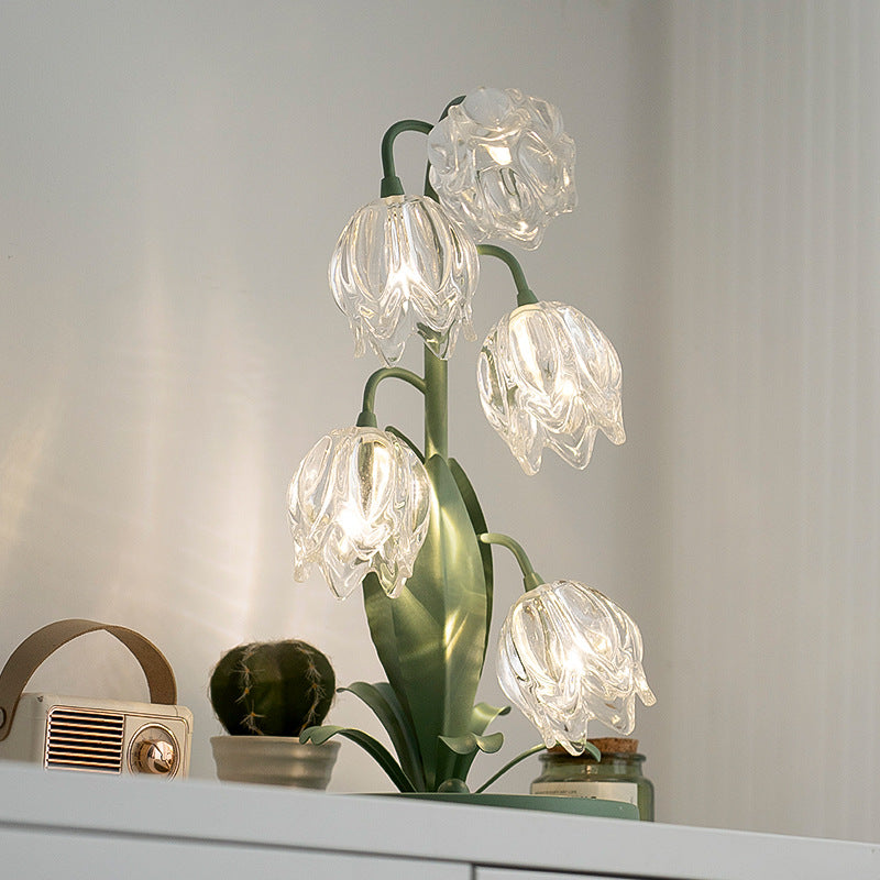 2024 New Arrival Pastoral Flower Table Lamp French Decorative Bedroom Bedside Lamp Sofa Internet Celebrated Tulip Atmosphere Lamp
