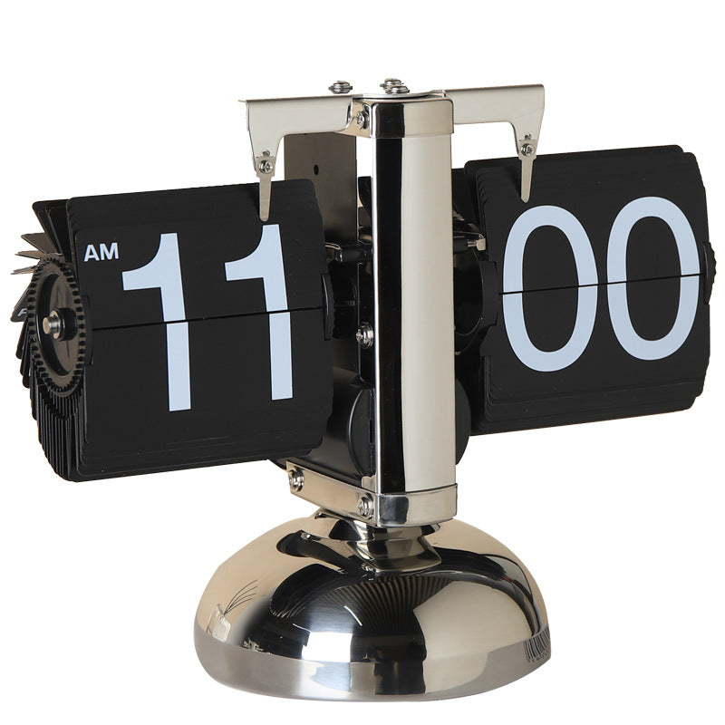 Automatic Page Flip Clock Living Room TV Cabinet Home Decoration Ornaments Simple Small Balance Mechanical Desk Clock Holiday Gift