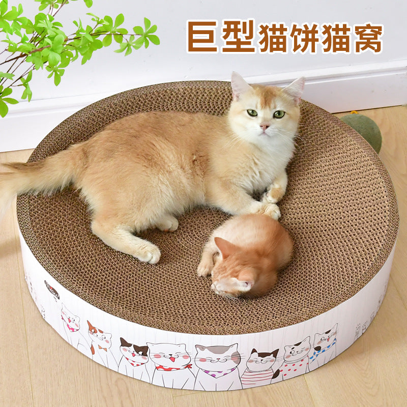 Deku Round Corrugated Paper Cat Scratching Board Simple Disc Bowl Cat Claw Board Round Pie Bowl Cat Nest Mint Delivery