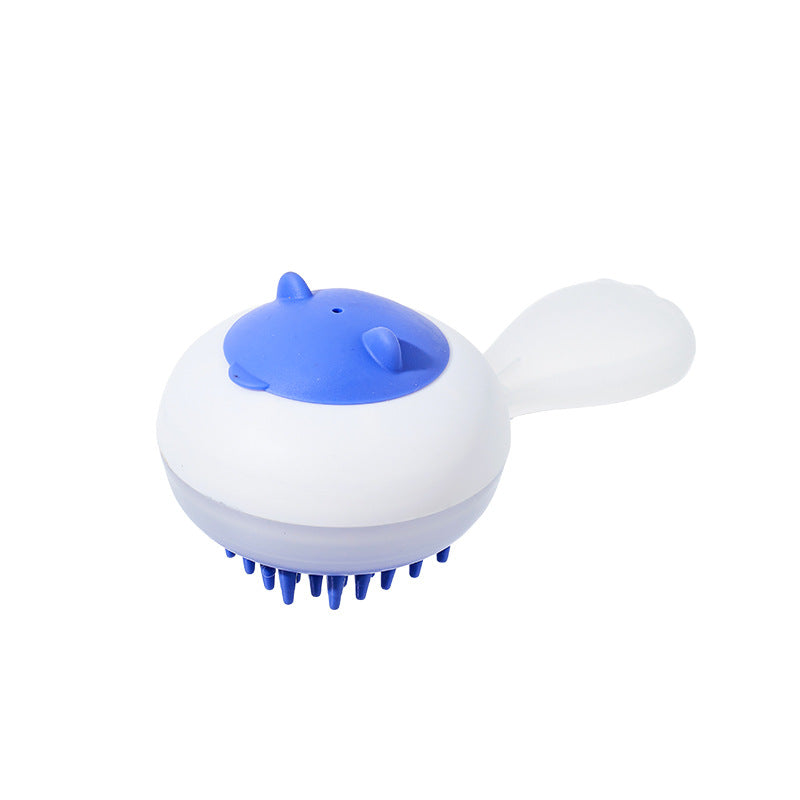 New Liquid Injection Automatic Cleaning Pet Dog Bath Brush Massage Dry And Wet Dual-Use Cat Soft Rubber Massage Hair Removal Brush