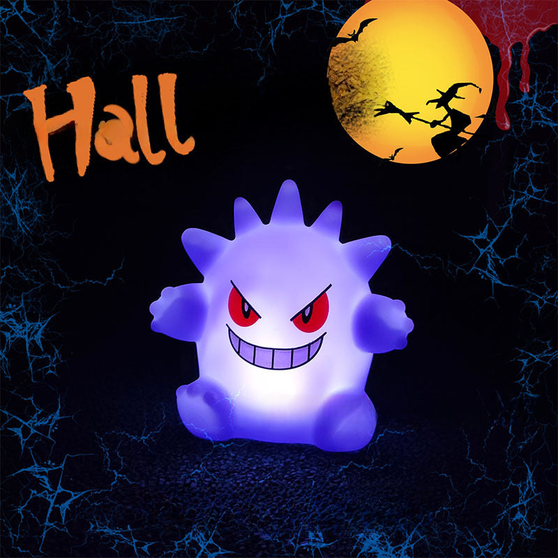 Cross-border Hot Geng Ghost Night Light Birthday Gift Bedside Decoration Bao Ke Meng Pikachu Luminous Geng Ghost Doll