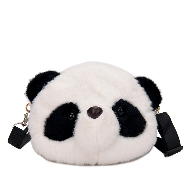 Cute Plush Toy Panda School Bag Doll Doll Crossbody Backpack Children's School Bag Cross Border Plush Bear Gift