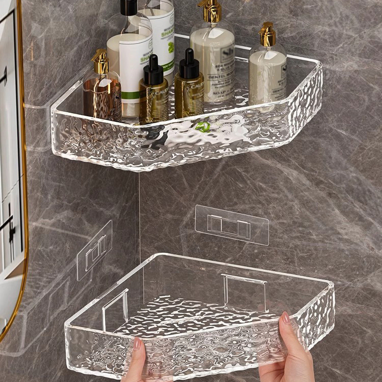 Bathroom Storage Rack Without Punching Home Bathroom Toilet Tripod Wall-mounted Shower Room Skin Care Product Storage Rack
