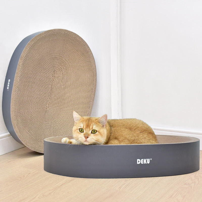Deku Round Corrugated Paper Cat Scratching Board Simple Disc Bowl Cat Claw Board Round Pie Bowl Cat Nest Mint Delivery