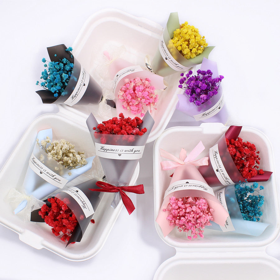 Cross-border Valentine's Day Mini Flower Blossom Star Immortal Dried Flower Creative Gift Box With Accompanying Ceremony Decoration