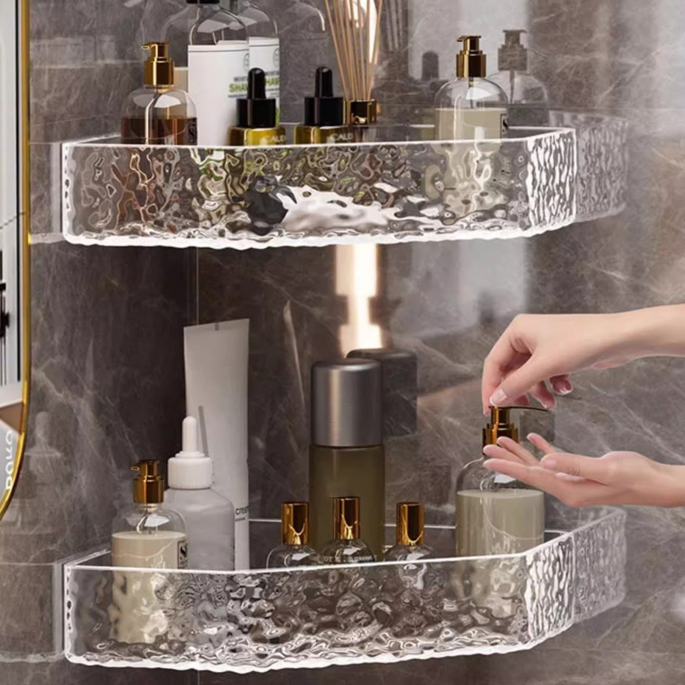 Bathroom Storage Rack Without Punching Home Bathroom Toilet Tripod Wall-mounted Shower Room Skin Care Product Storage Rack