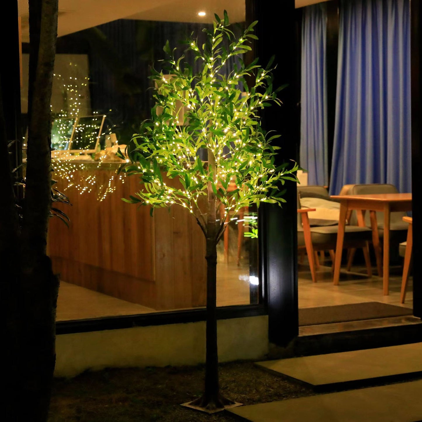Olive Tree Lamp Cross Border Olive Leaf Led Simulation Tree Lamp Luminous Tree Simulation Plant Lamp Birch Lamp