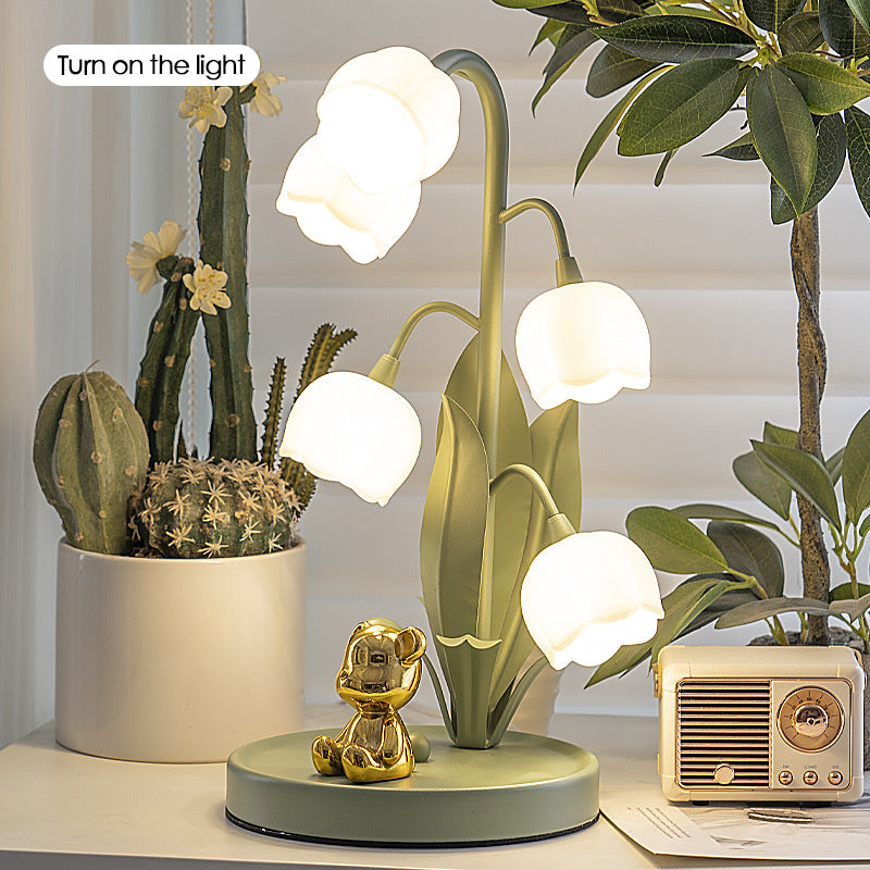 Cross-border Popular French Pastoral Table Lamp Ins Girl Bedroom Night Light Nordic Simple Internet Celebrity Atmosphere Bedside Lamp