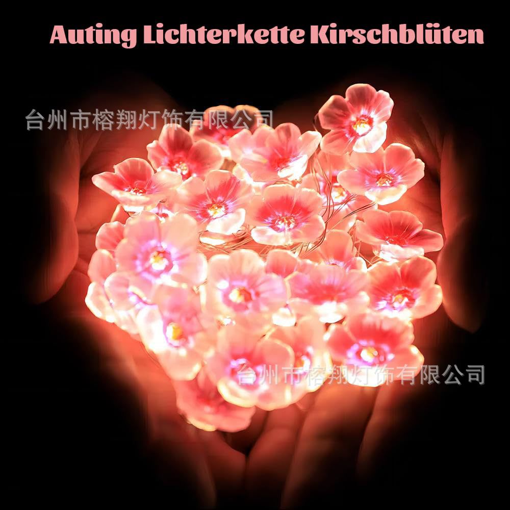 Amazon LED Copper Light Cherry Blossom Light String Peach Blossom Lights Outdoor Courtyard Outdoor Camping Decorative Modeling
