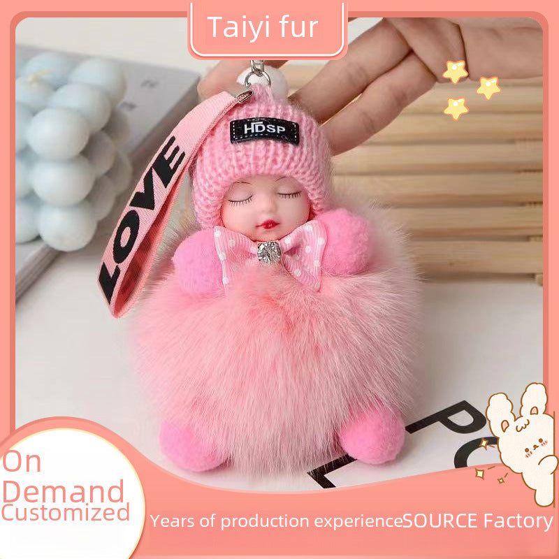 Car Pendant Sleeping Doll Cartoon Keychain Plush Doll Doll Wholesale Cute Factory Supply