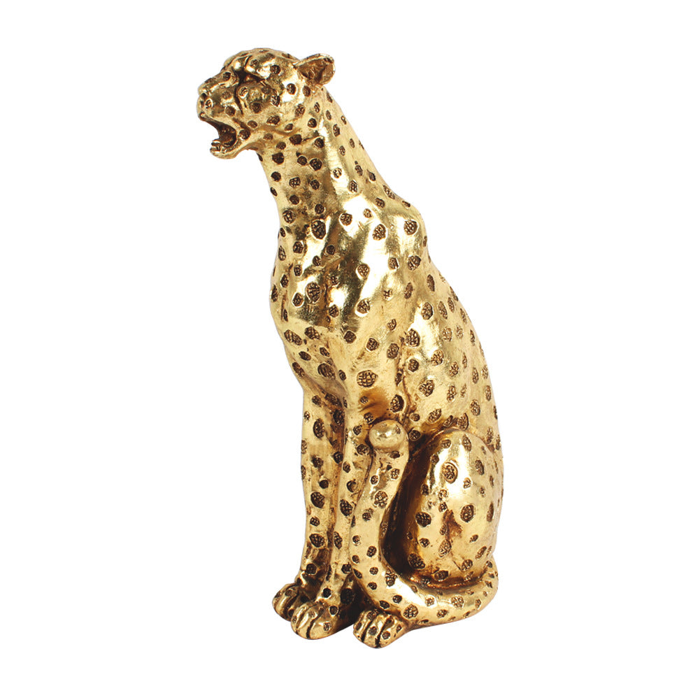 New Light Luxury Resin Leopard Animal Simulation Statue Resin Crafts Home Living Room Landscape TV Cabinet Decoration