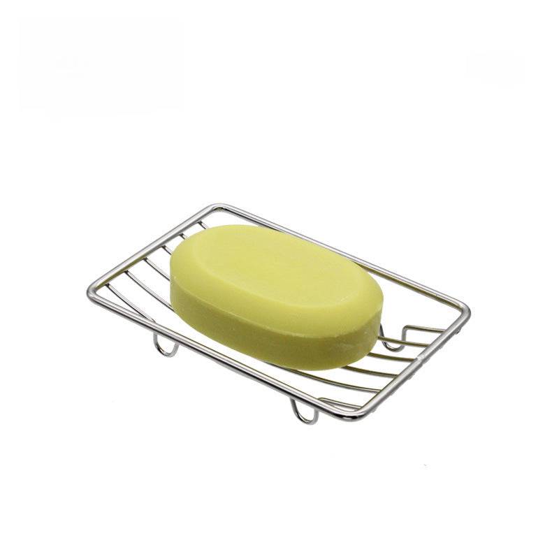 304 Flat Steel Soap Rack Bathroom Stainless Steel Double-Layer Non-Punch Wall-Mounted Soap Box Drain Storage Rack