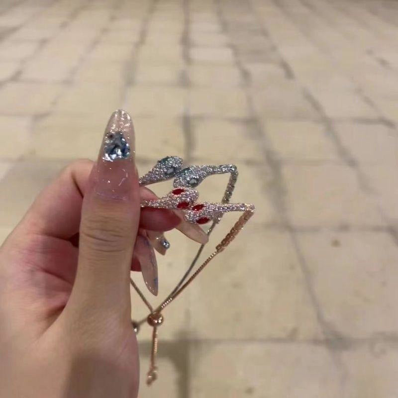 Small Green Snake Full Diamond Light Luxury Bracelet Women's 2024 New Explosive Unique Design Bracelet Niche High-end Bracelet
