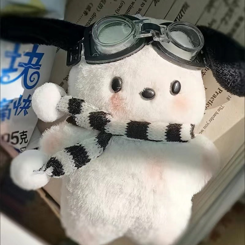 Ins Blush Pacha Dog Cute Doll Girl Heart Schoolbag Pendant Plush Creative Doll Cartoon Couple Gift