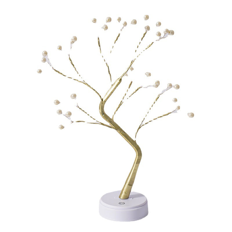 New Cross-border Explosions Led Remote Control 8 Function Copper Wire Lamp Pearl Tree Lamp Simulation Plum Blossom Christmas Light Night Light