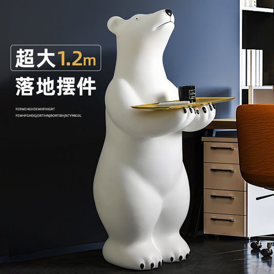 1.2 M Oversized Polar Bear Floor Ornaments Large Living Room Shop Door Decoration Housewarming Gift Ideas