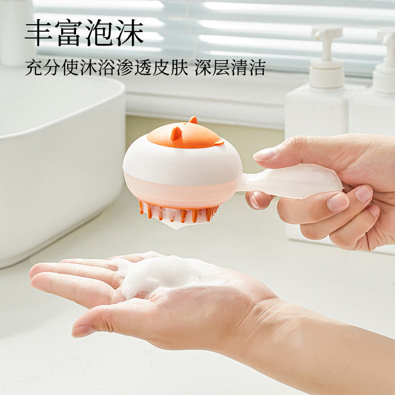 New Liquid Injection Automatic Cleaning Pet Dog Bath Brush Massage Dry And Wet Dual-Use Cat Soft Rubber Massage Hair Removal Brush