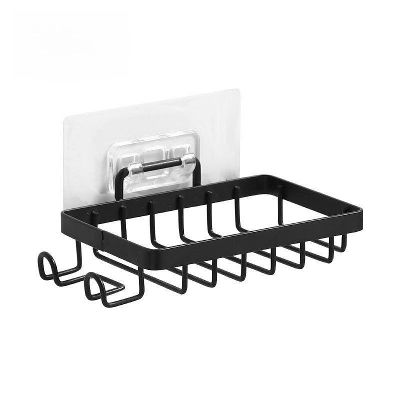 304 Flat Steel Soap Rack Bathroom Stainless Steel Double-Layer Non-Punch Wall-Mounted Soap Box Drain Storage Rack