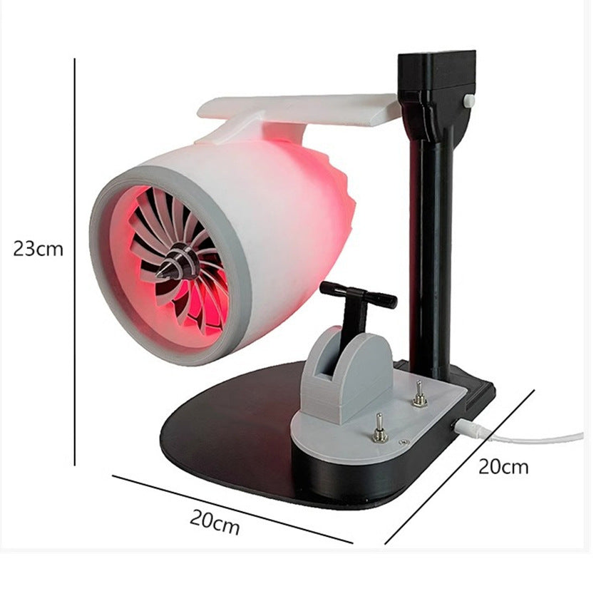 Turbofan Modeling Equipped With Fan Humidifying Red Desktop Spray Plug-in Tail Flame New Creative Desktop Turbofan