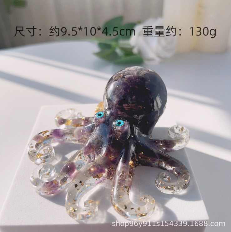Cross-border Hot Cure Crystal Gravel Gum Drop Marine Octopus Octopus Table Gift Squid Crafts Ornaments