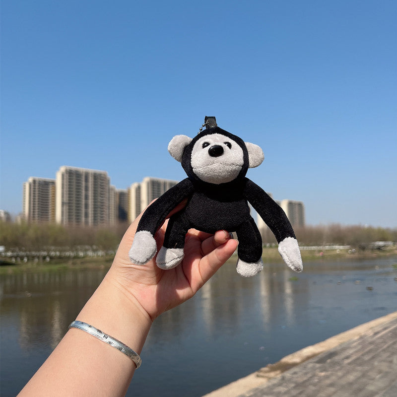Cartoon Simulation Chimpanzee Keychain Pendant Plush Doll Monkey Student Schoolbag Hanging Couple Birthday Gift