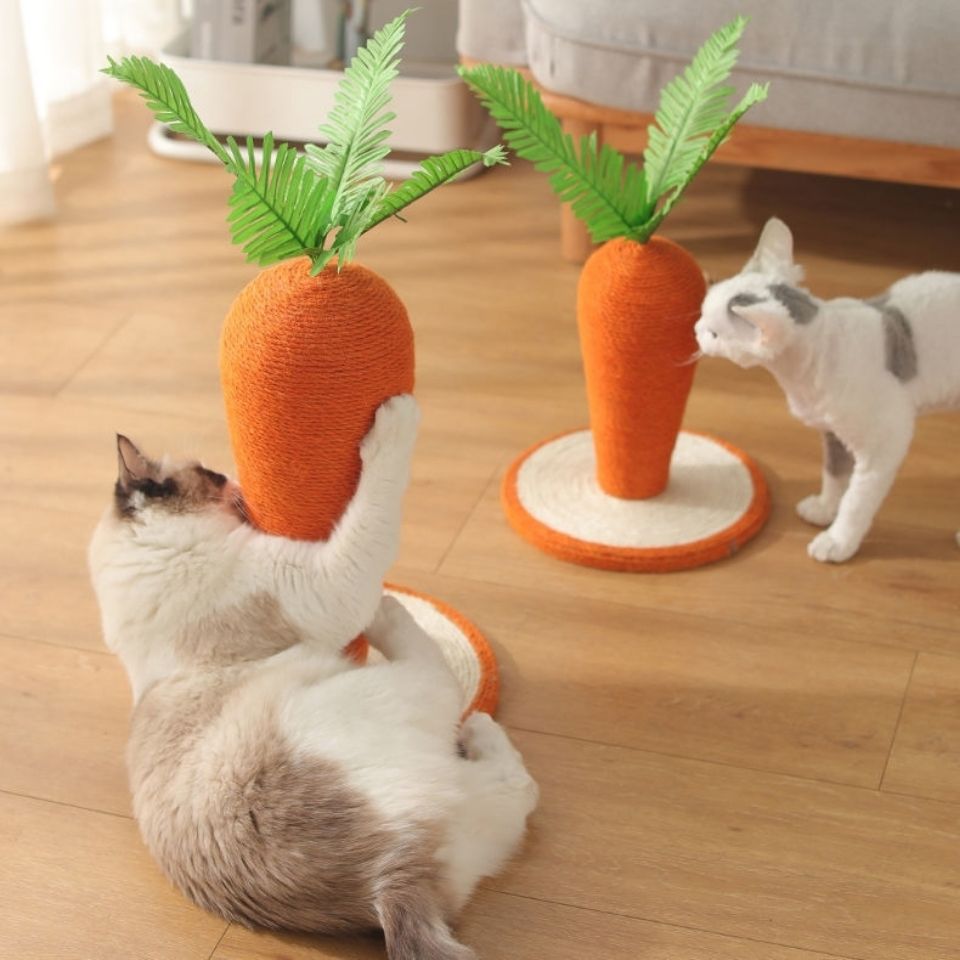 Carrot Cat Scratching Board Sisal Rope Vertical Cat Supplies Cat Scratching Post Claw Board Non-shedding Claw Grinding Special Large Size