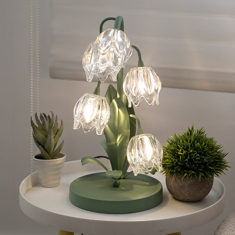2024 New Arrival Pastoral Flower Table Lamp French Decorative Bedroom Bedside Lamp Sofa Internet Celebrated Tulip Atmosphere Lamp
