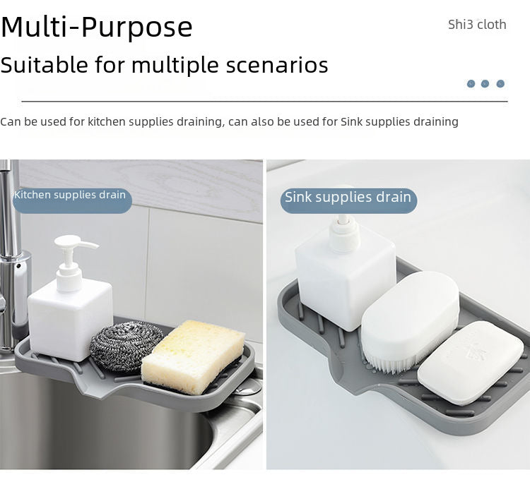 Cross-border Silicone Soap Box Does Not Accumulate Water Creative Japanese Bathroom Toilet Silicone Soap Box Size Drain Pad