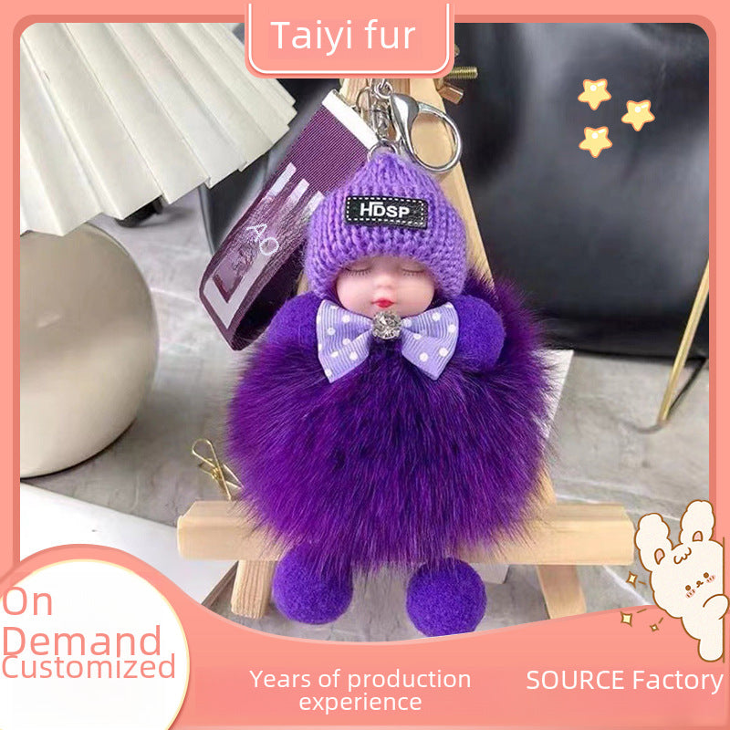 Car Pendant Sleeping Doll Cartoon Keychain Plush Doll Doll Wholesale Cute Factory Supply