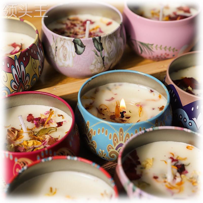 Dried Flower Aromatherapy Candle Household Soybean Wax Tinker Pot Odor Removal Smokeless Aroma Candle Birthday Gift Accompanying Gift