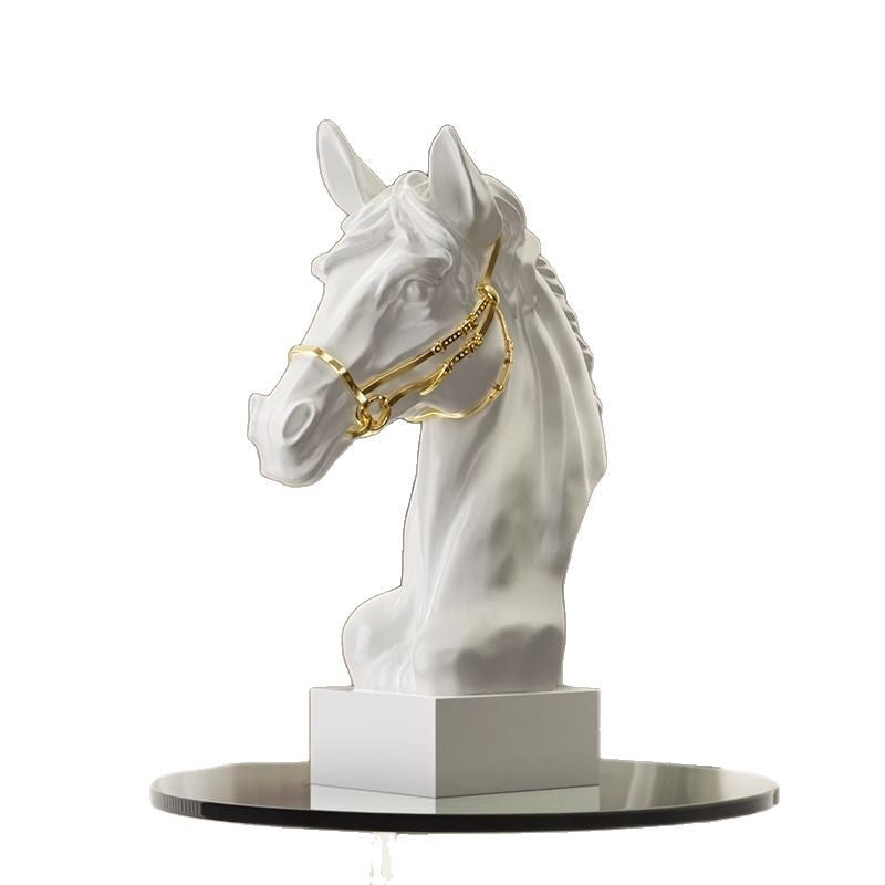 Middle Ancient Style Horse Head Ornaments Art High Sense Resin Home Decorations Living Room Wine Cabinet Display Cabinet Front Desk Display