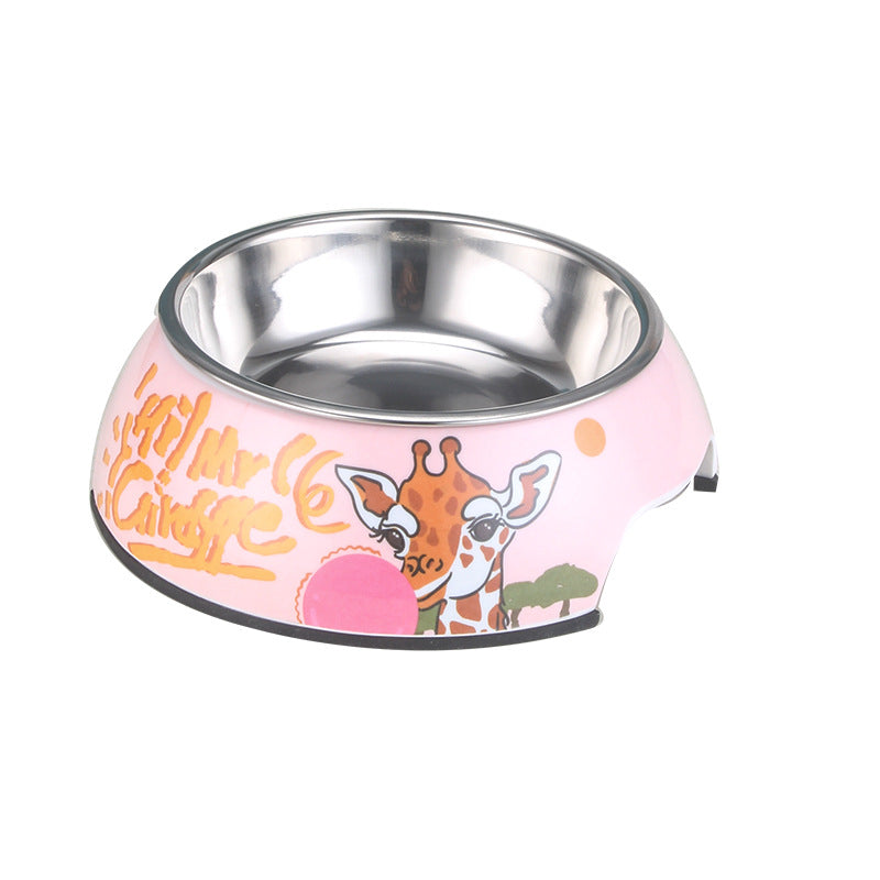 Melamine Pet Feeding Bowl Dog Bowl Dog Bowl Anti-knock Pattern Stainless Steel Cat Bowl Water Basin Big Dog Eating Bowl